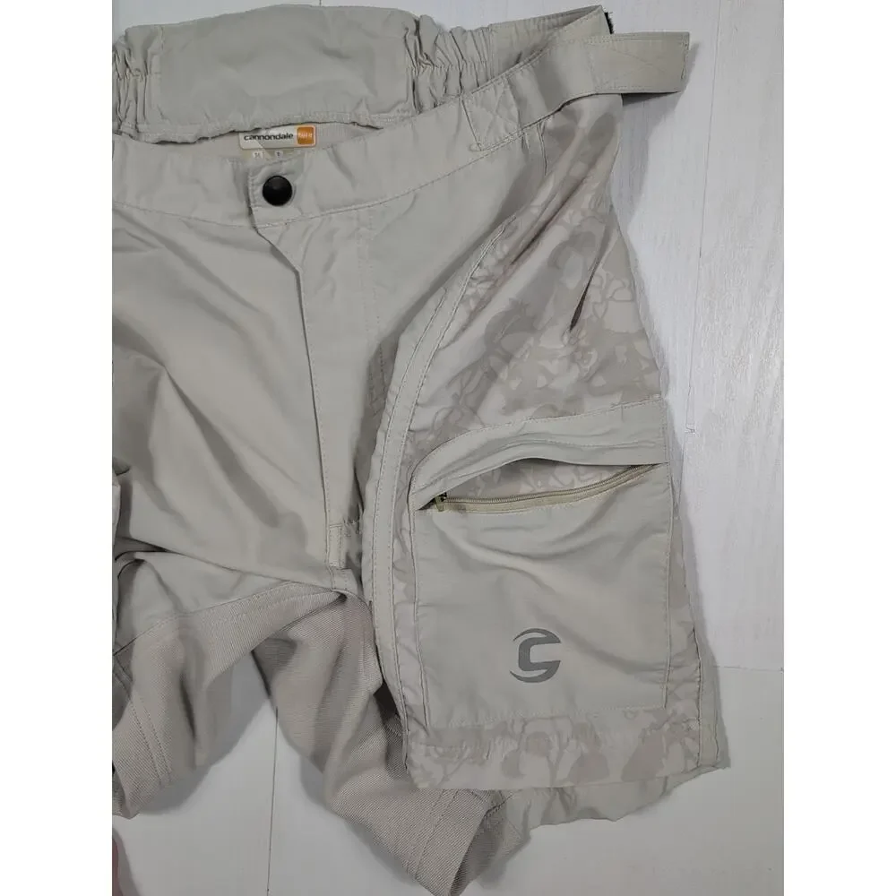 Cannondale Women’s Cycling Shorts Sz 8 Beige Padded Lightweight Activewear